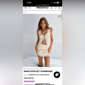 Mavie Satin Set Champagne - US 6